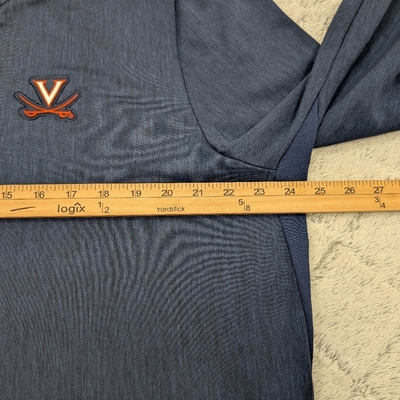 Nike Jacket Mens XL Blue Navy Virginia Cavaliers Coaches ¼ Zip Pullover Collar - Picture 3 of 9